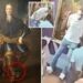Bumbling tourist trips and puts hand through 300-year-old painting while posing for photo