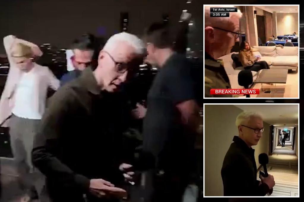Dramatic on-air moment CNN’s Anderson Cooper is forced to urgently evacuate during missile attack