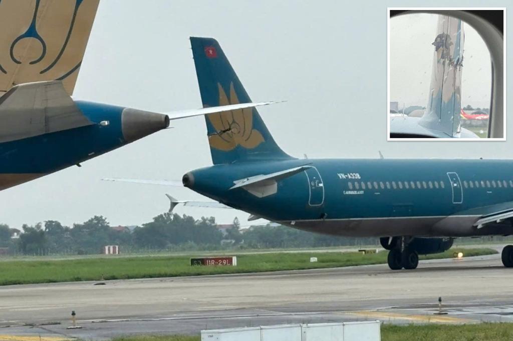 Boeing clips Airbus on Vietnam runway, slicing through tail fin