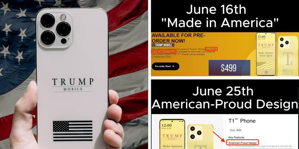 Trump Mobile discreetly drops "made in the USA" claims from website days after launch
