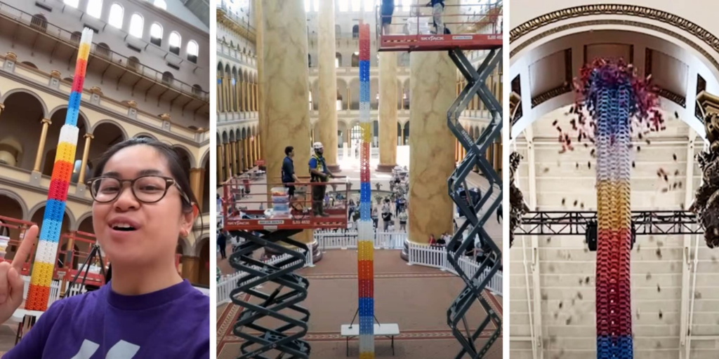 YouTuber Lily Hevesh breaks Guinness World Record for tallest domino tower