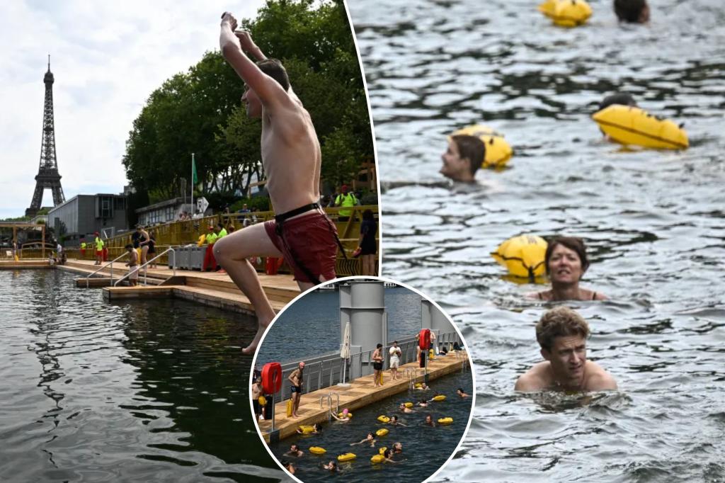 Joyful Parisians take a historic plunge into the Seine River after 100 years