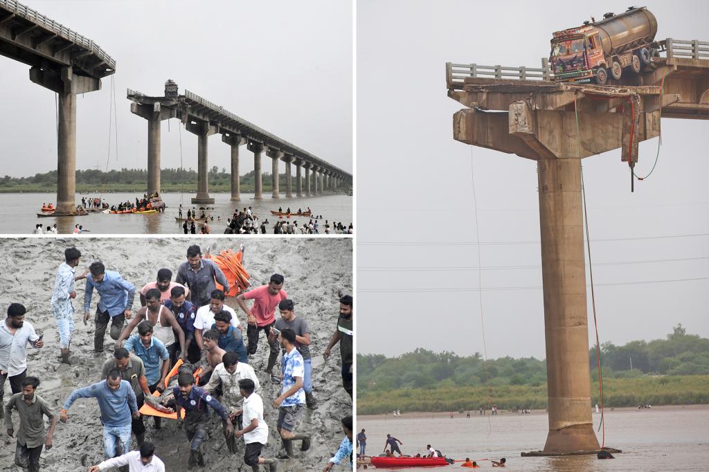 Bridge collapse kills at least 9 in India’s Gujarat state