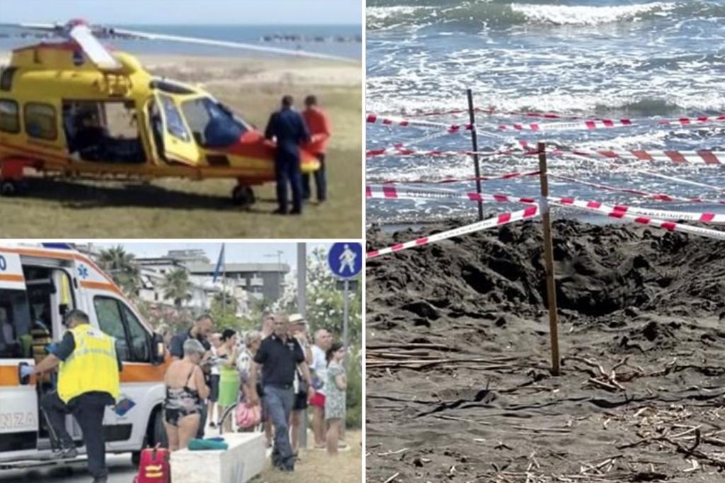 Teen buried alive after sand tunnel collapses at Italian beach as frantic father was napping: ‘No one realized what happened’