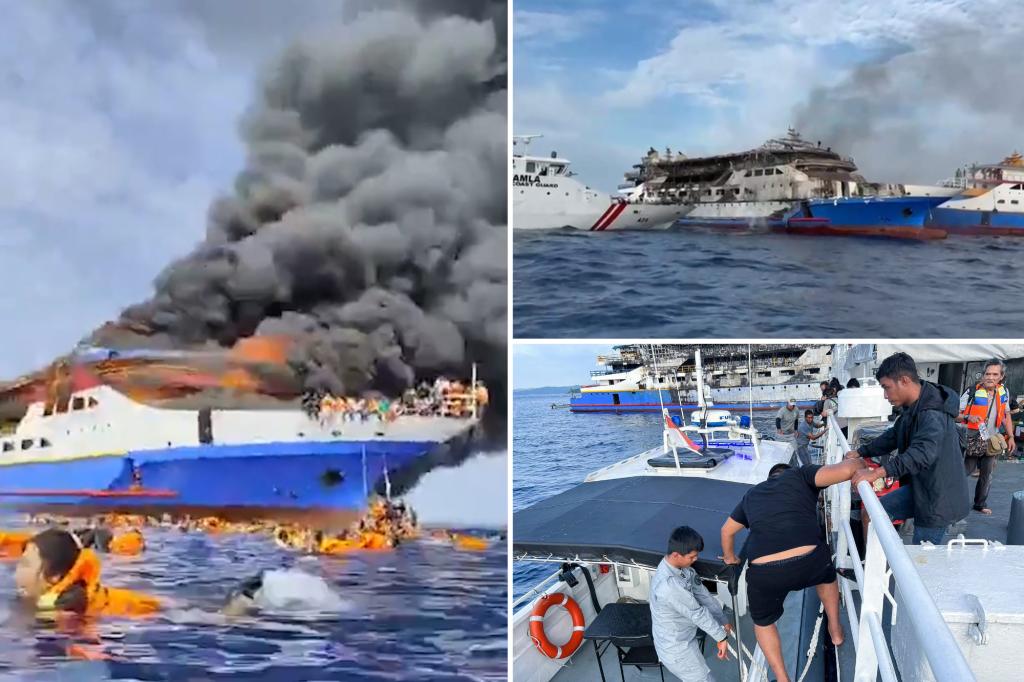 Number of people saved from burning Indonesian ferry rises to 575, rescuers say