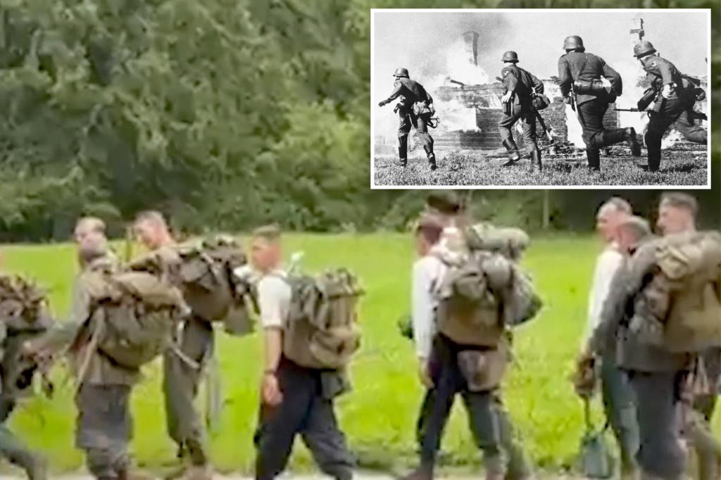 Hikers dressed as Nazi soldiers stopped by police and ordered to remove offensive symbols