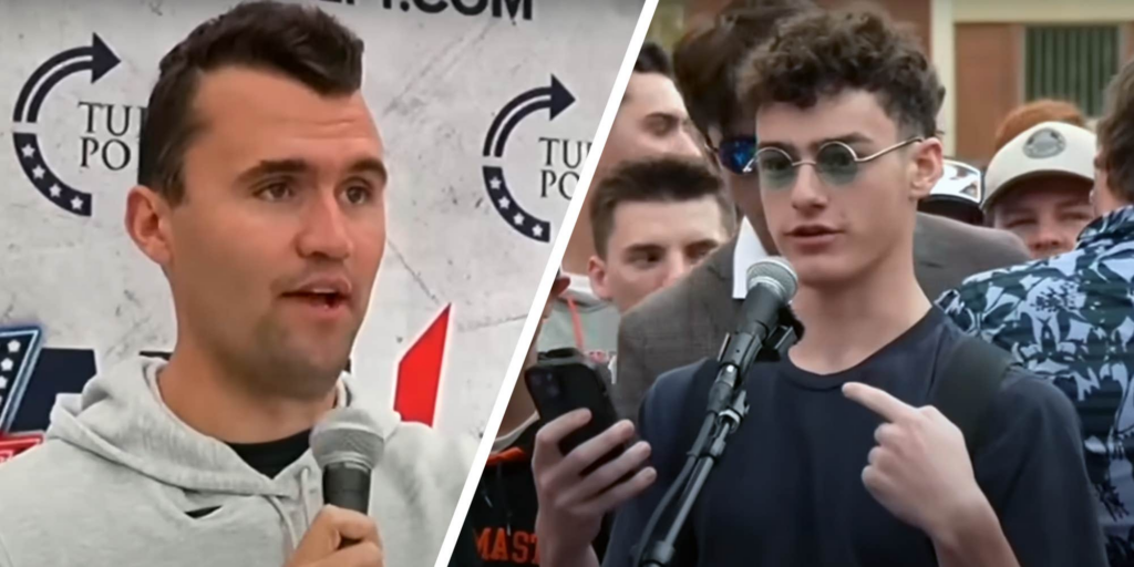 "I'm not even gonna justify": A college student called out a surprised Charlie Kirk with an insult from his father