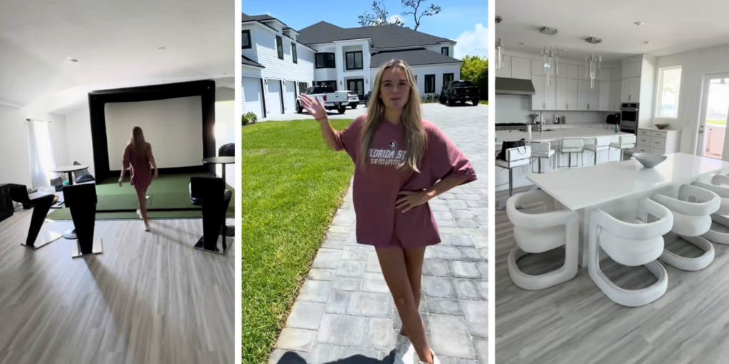 "This is a different level of rich": TikToker gives a tour of the gigantic new home her parents just moved into, sparking a discussion about taste