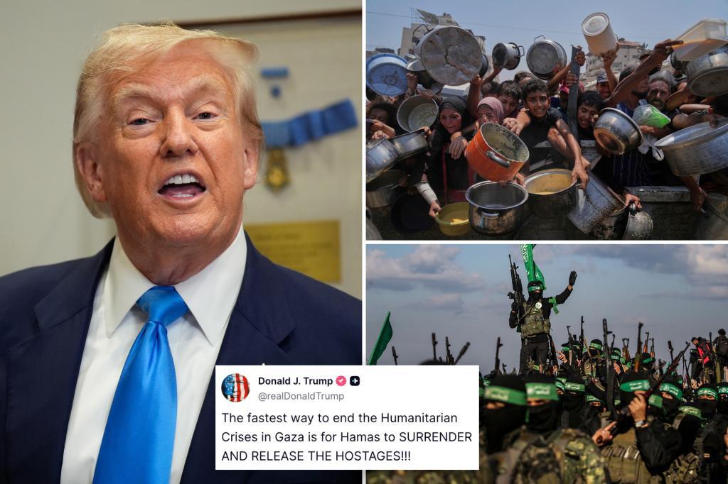 Trump insists Hamas surrender will end Gaza humanitarian crisis: ‘RELEASE THE HOSTAGES!’