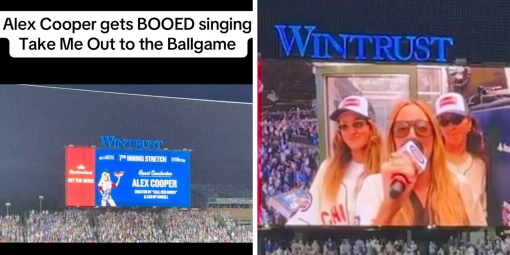 Alex Cooper gets booed off the mic at Wrigley after off-key performance