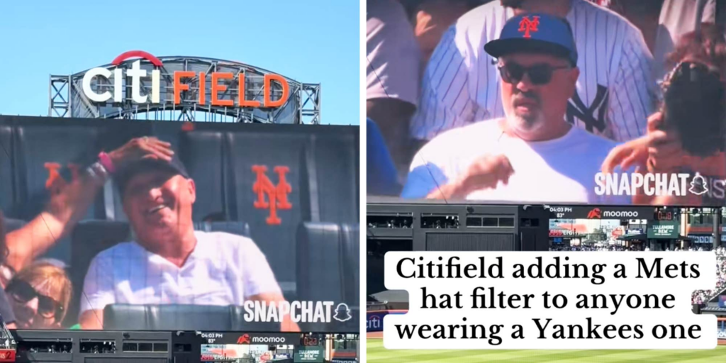 "As a Yankees fan, this is hilarious": Citi Field pranks Yankees fans by using AI filter forcing them to wear Mets hats