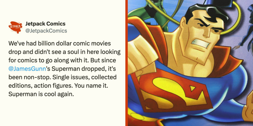"Constantly restocking them in big numbers": Comic store says Superman comics are suddenly cool again