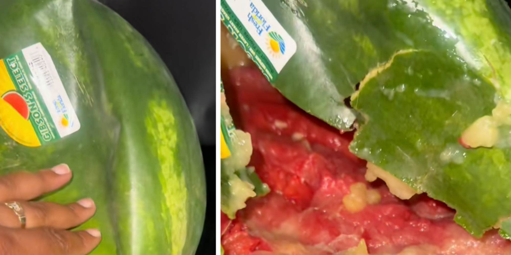 "I am completely disgusted": Woman cuts open Walmart watermelon to reveal nightmare inside