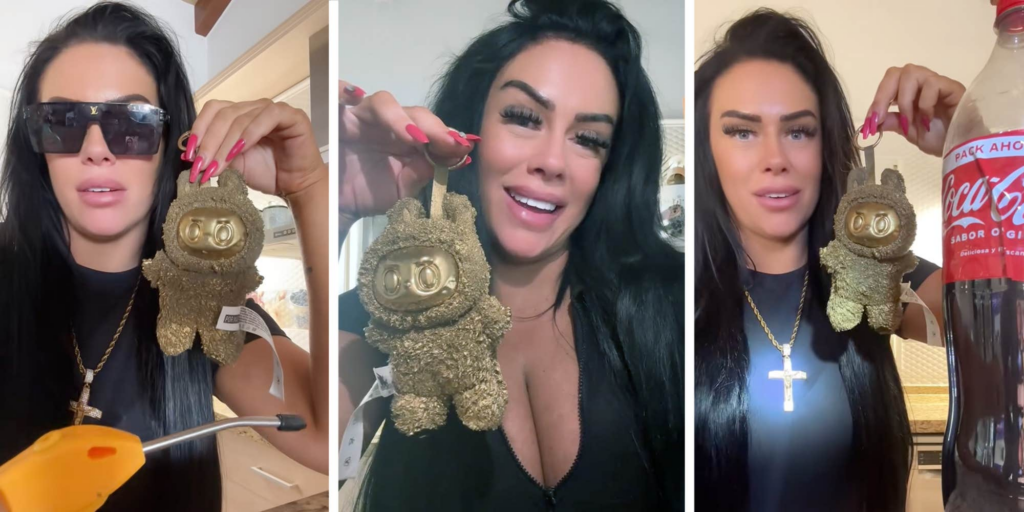 "Looks like it was deep fried": Woman claims she has the only 24k gold Labubu in the world and is putting it through bizarre tests to "prove" it