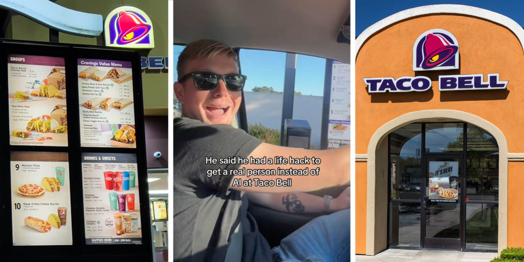 Man is sick of ordering from an AI voice at Taco Bell drive thru. Then he throws them a curveball