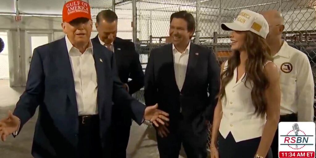 Trump laughs at migrant detention camp "Alligator Alcatraz," sparking outrage