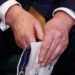 Trump’s Hand Makeup Reappears on Overseas Trip