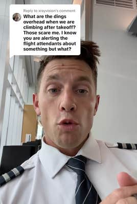 Pilot Pete replied to a TikTok user's question in a June 17 video with 2.9 million views.
@xrayvision wrote, "What are the dings overhead when we are climbing after takeoff? Those scare me. I know you are alerting the flight attendants about something but what?"