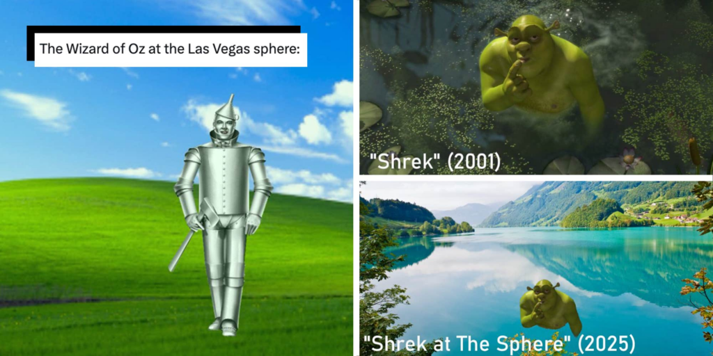 "Grand things are happening in the world of cinema": The internet is losing their minds over "Wizard of Oz at The Sphere" memes