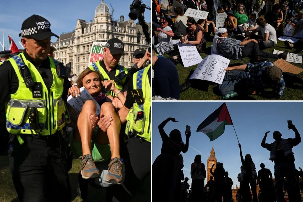 UK police arrest nearly 500 at protest for banned Palestine support group under new legislation