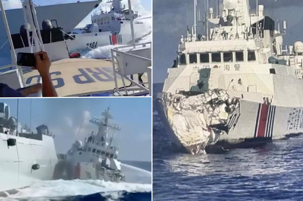 Wild video shows Chinese ship crashing while trying to cut off Philippines’ boat in disputed waters