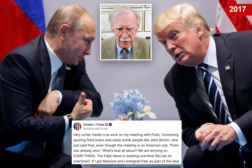 Trump rails against ‘unfair’ media quoting ‘fired losers’ ahead of high-stakes meeting with Putin