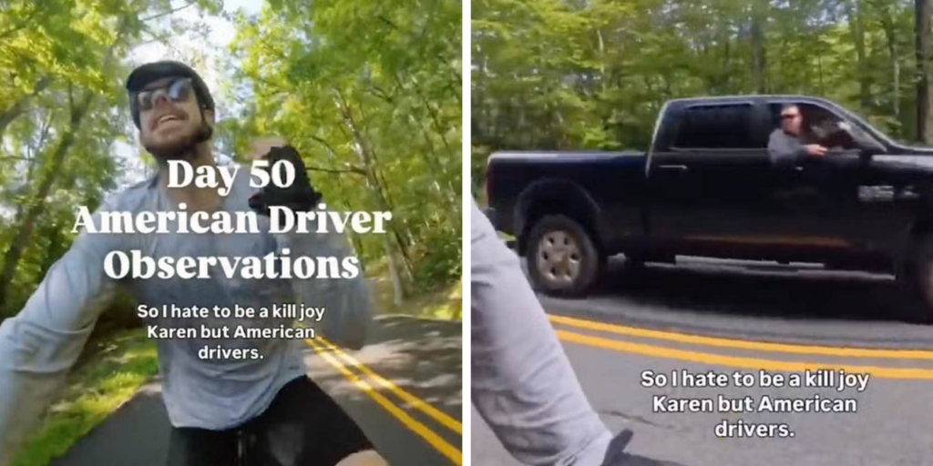 "Haven't experienced this anywhere else": Foreign cyclist lists the 4 most unhinged ways American drivers mess with him