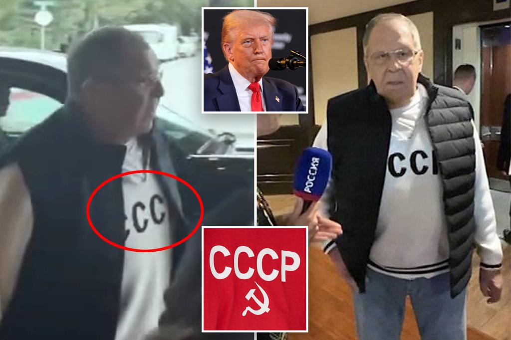 Putin’s foreign minister trolls Ukraine by wearing USSR sweatshirt to high-stakes summit between Trump, Putin