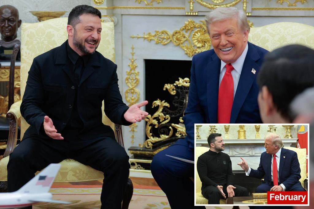 Trump, Zelensky strike friendly tone as they talk Ukraine security, avoiding repeat of February Oval Office blowup