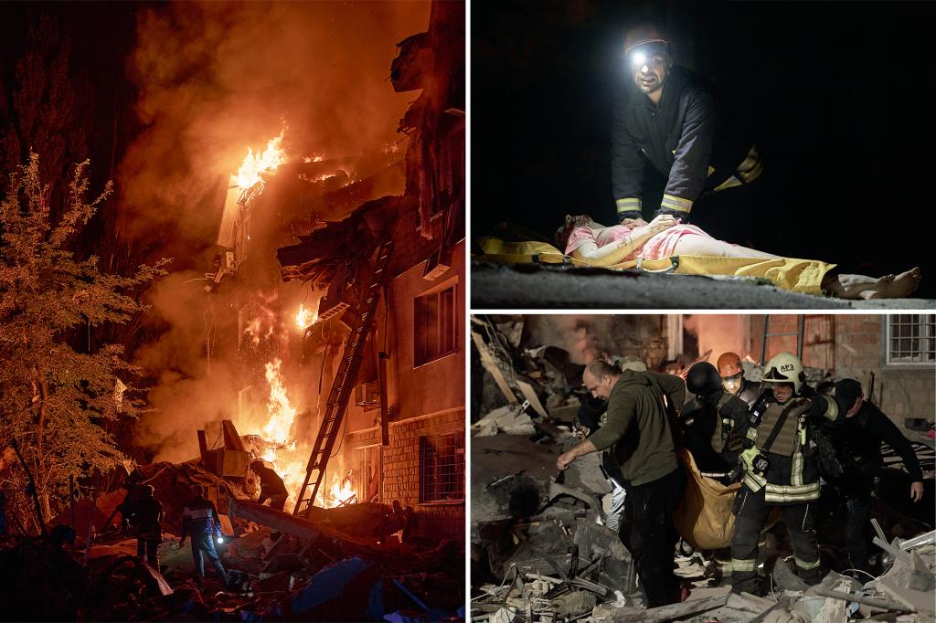 Russian ballistic missiles hit Kyiv in large-scale attack, killing at least 14 as Zelensky calls for ‘new, tough sanctions’ against Putin