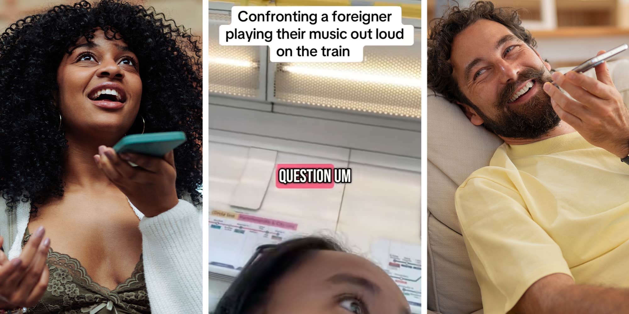 "You lot need to find peace": Brave train rider approaches people who use speakerphone in public