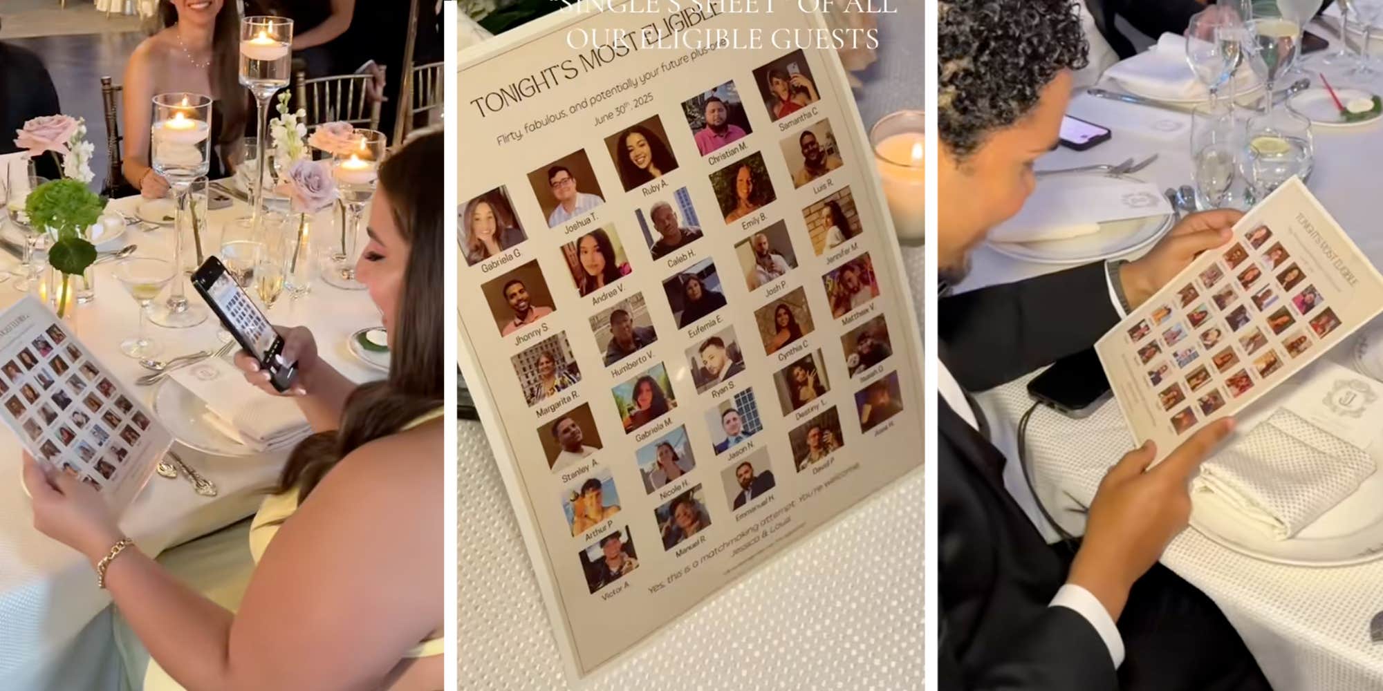 "As a single person don't ever do this to me": Bride slammed for handing out "singles sheet" at wedding says it was meant to be fun, not humiliating