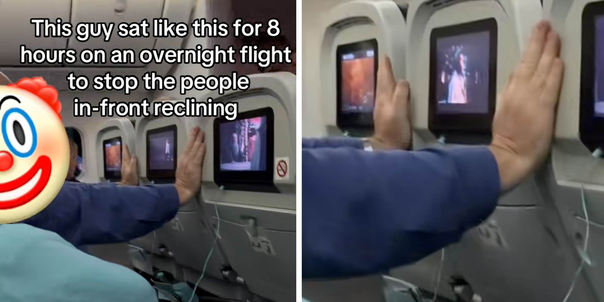"Can't work out whose side I'm on": Man holds hands against seat for 8 hours to stop recliner. Some are calling him a hero, others, a villain