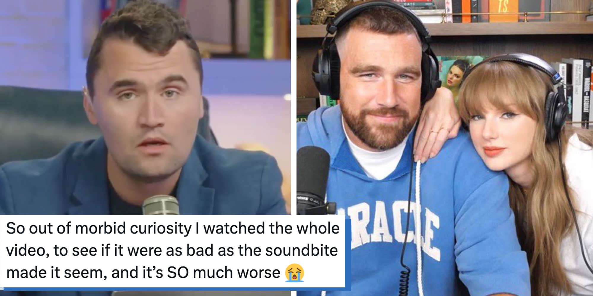Charlie Kirk says Taylor Swift should ditch her name, "submit" to Travis Kelce, and have "lots of children"