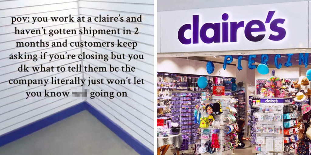 "Customers keep asking if you’re closing": Claire's employee shares video of a half-empty store after bankruptcy news