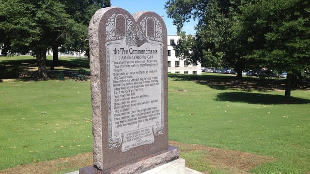 Federal judge bars Arkansas public schools from displaying the Ten Commandments. The federal judge called the law 'obviously unconstitutional' and said passing it was likely part of a coordinated strategy to inject Christian religious doctrine into public schools.