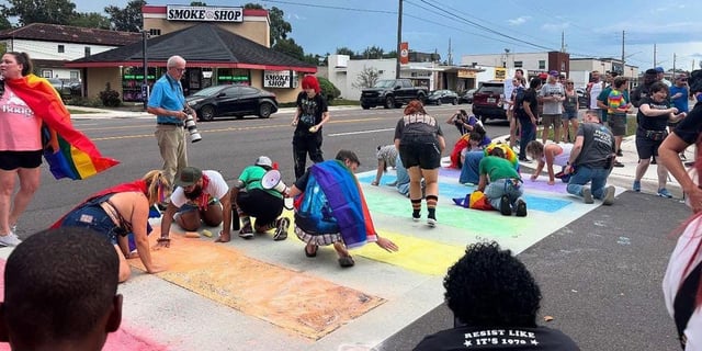 Florida paints over Pulse memorial's pride colors again