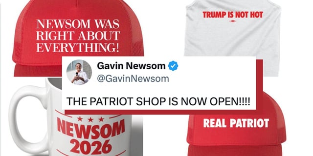 Gavin Newsom mocks Trump with parody merch store - including $100 signed Bible | "Many people are saying this is the greatest merchandise ever made. Please enjoy, America!”
