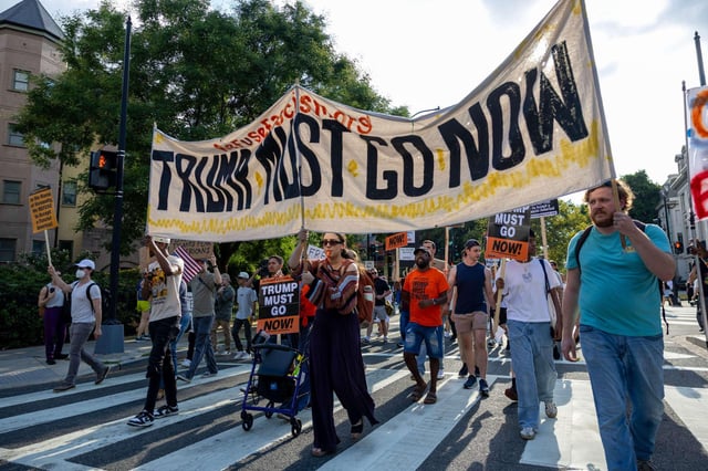 “Get Off Our Streets”: DC Residents Protest Federal Agents Running Checkpoint | Anger is growing over Trump’s decision to take over the DC police and deploy the national guard in the nation’s capital.