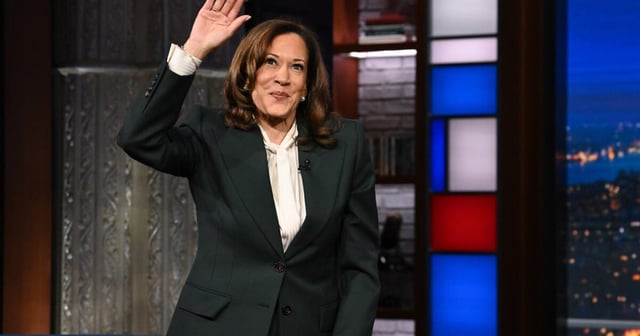 Harris tells Colbert, in first interview out of office, that the U.S. system is ‘broken'