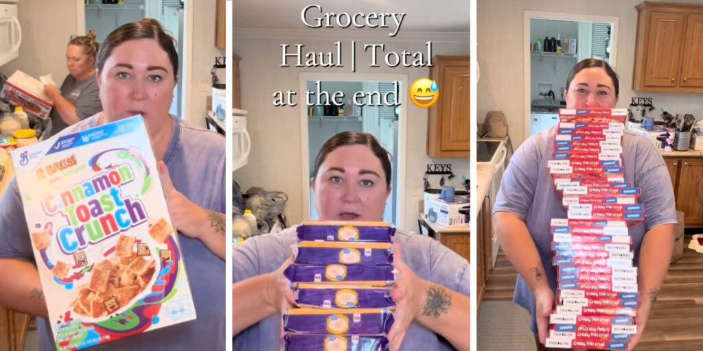 "Hey so this is actually crazy": Mom of three slammed over $476 "junk" grocery haul