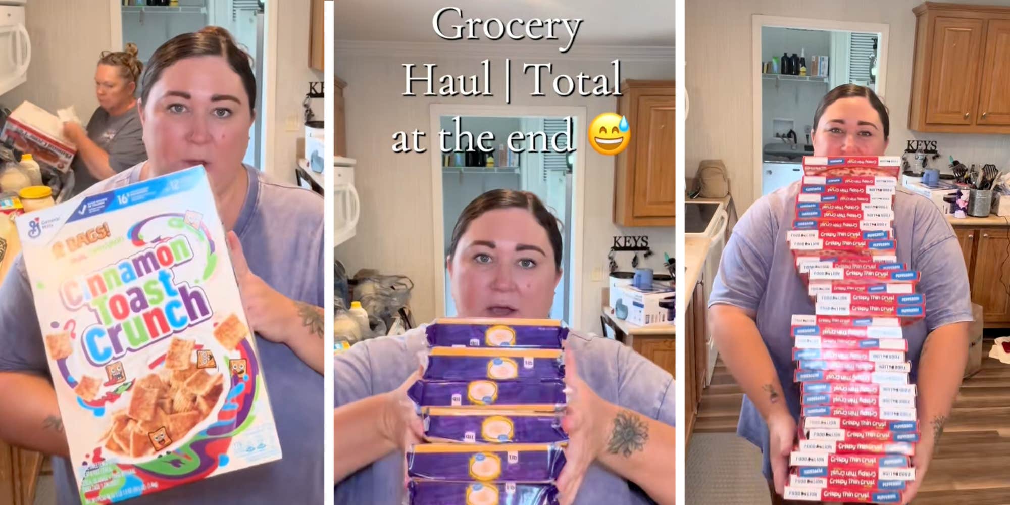 "Hey so this is actually crazy": Mom of three slammed over $476 "junk" grocery haul