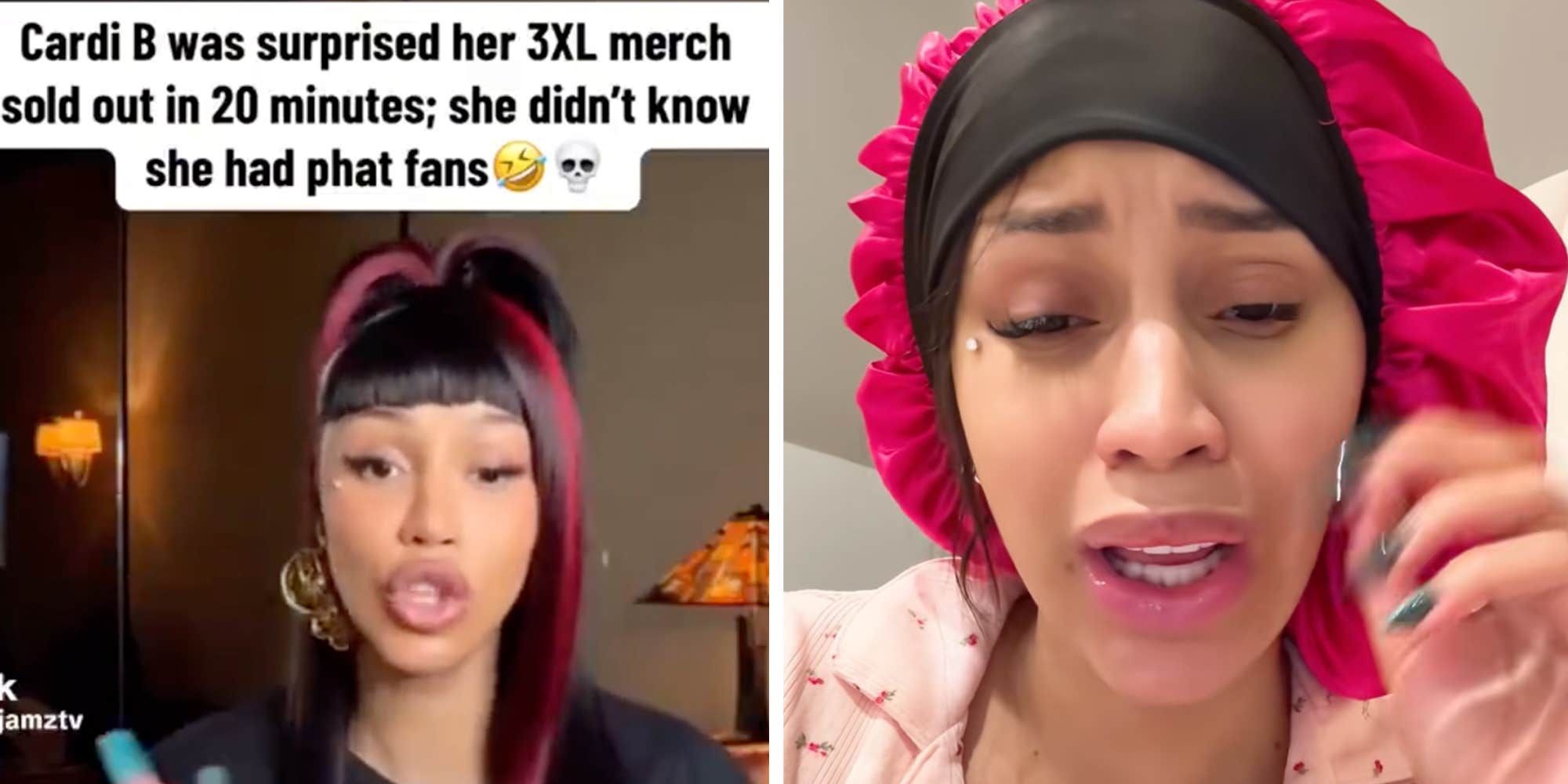 "It's not that serious": Cardi B accused of fat-shaming fans after bigger merch sizes sell out first, then keeps doubling down