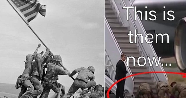 Newsom Slams Trump After Troops Lay Out Red Carpet for Putin | A photo of U.S. servicemembers working on their hands and knees upon the arrival of the Russian president has gone viral.