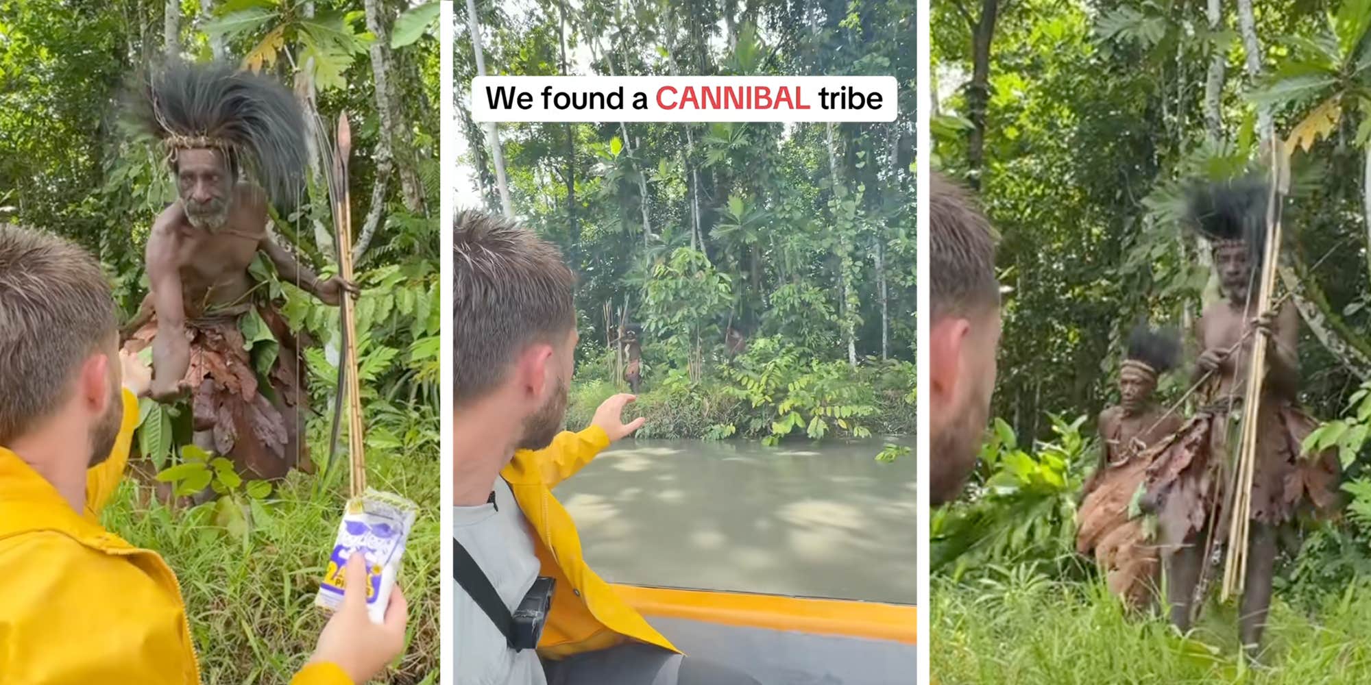 "Next time give them Nutella": Critics call influencer's "cannibal tribe" stunt offensive and staged after he gave them salt for views