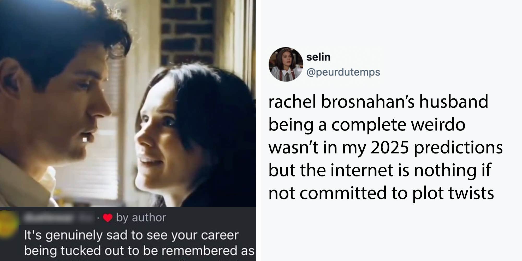 Rachel Brosnahan's husband is being slammed for liking one very specific insult about her on-screen relationship with "Superman" star David Corenswet