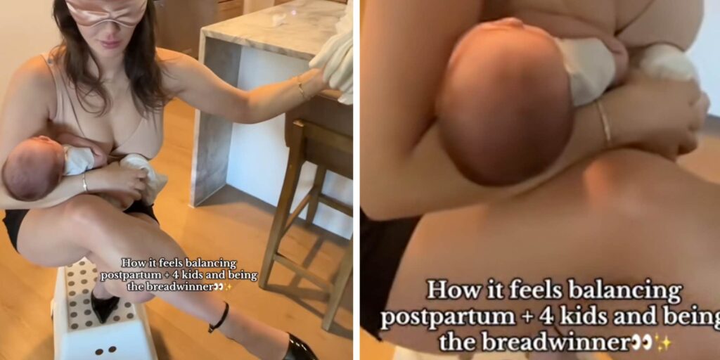 "Secret Lives of Mormon Wives" star defends doing Nicki Minaj Stiletto Challenge while blindfolded and holding newborn