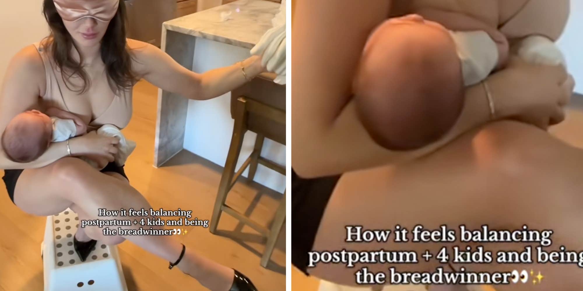 "Secret Lives of Mormon Wives" star defends doing Nicki Minaj Stiletto Challenge while blindfolded and holding newborn