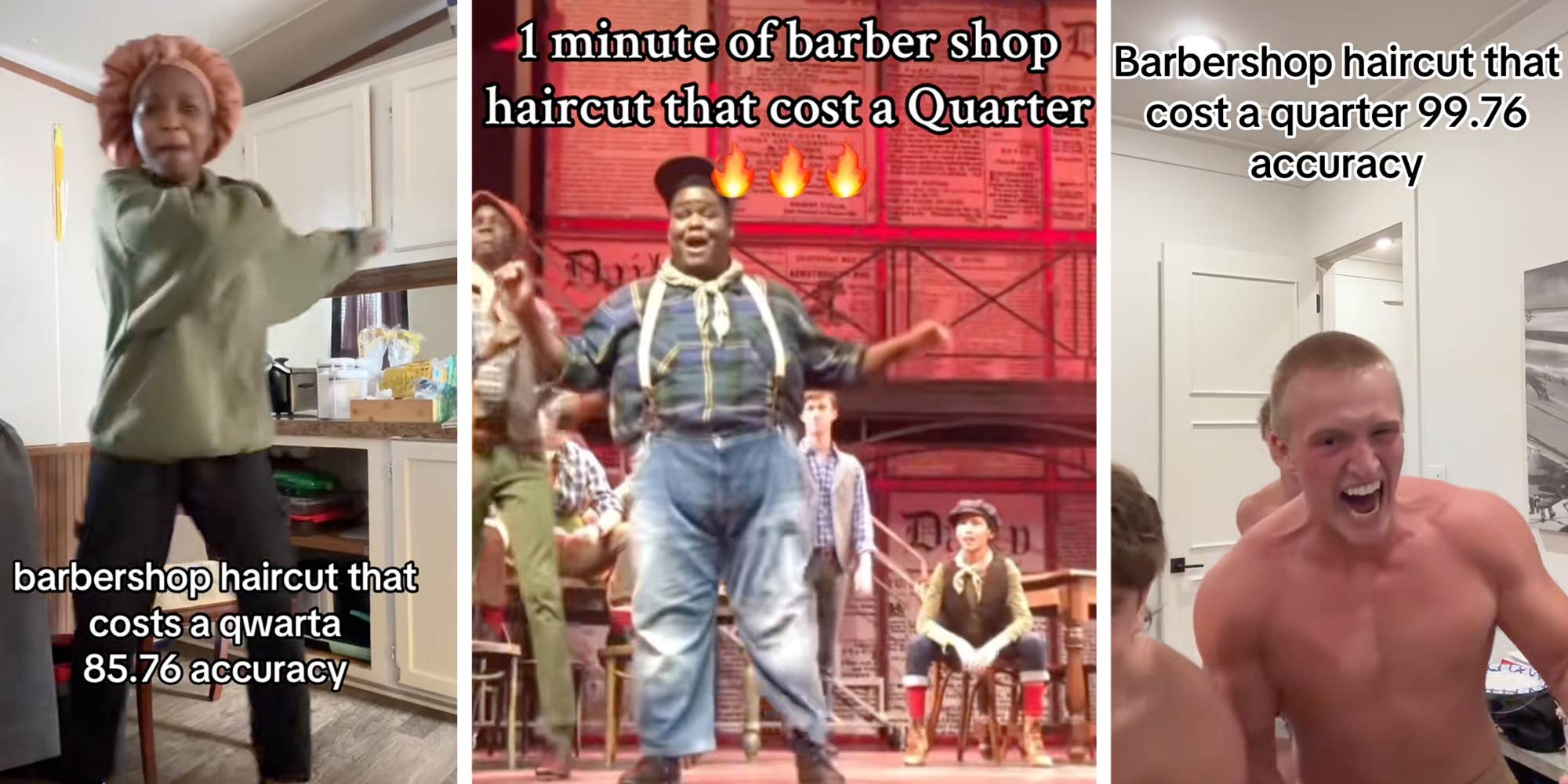 The "barbershop haircut that costs a quarter" meme from "Newsies" is blowing up on TikTok