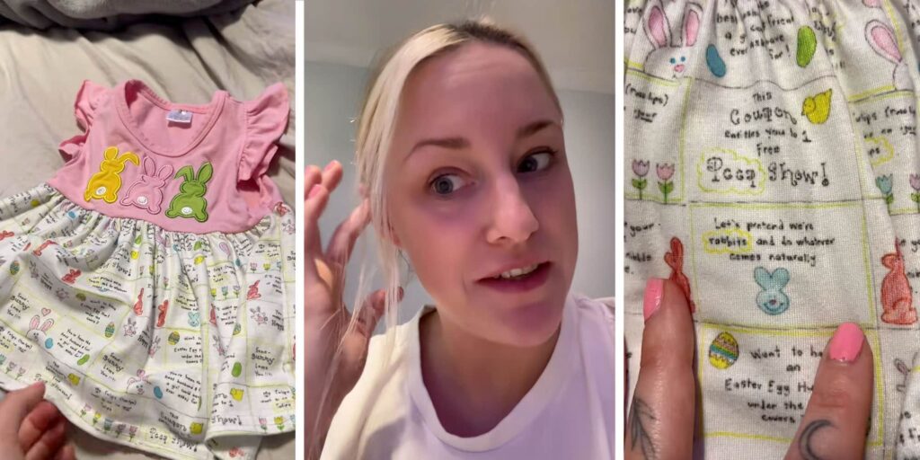 "This just broke my heart into pieces": Mom horrified by unsettling messages on child's Easter dress